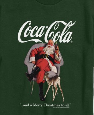 Men's Coca-Cola Christmas Sants and Deer Short-Sleeve Graphic T-Shirt