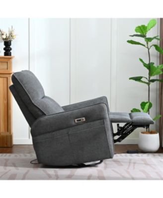 Streamdale 270 Power Swivel Rocker Recliner Chair for Adults, Electric Nursery Glider (Dark Gray
