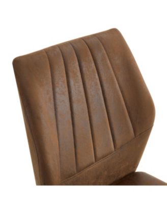 Streamdale Set of 6 Brown/Black Dining Chairs with Shell Pattern, 37" High.
