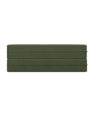 Streamdale Modern Floor Sofa with 2 Pillows, Convertible Plush Corduroy Sleeper Sofa Bed, Green