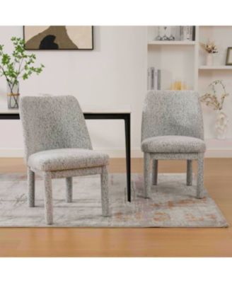 Streamdale Modern Minimalist Chenille Dining Chair Set (Set of 2) - White/Black