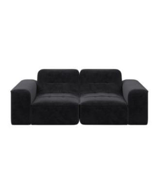 Streamdale Modern Modular Sectional Sofa - Black/Grey Chenille Fabric