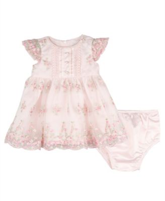 Baby Girls' Floral Embroidered Dress and Bloomer, 2-Piece Set