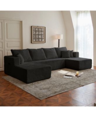 Streamdale Cloud Modular Sectional Sofa with Ottoman, Modern U Shaped Couch