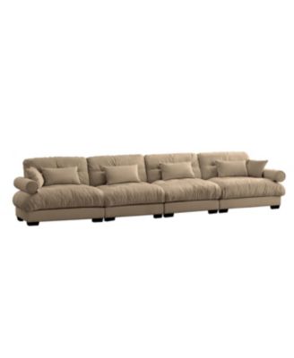 Streamdale Super Comfort Oversized Modular Velvet Sectional Sofa Couch with Ottoman