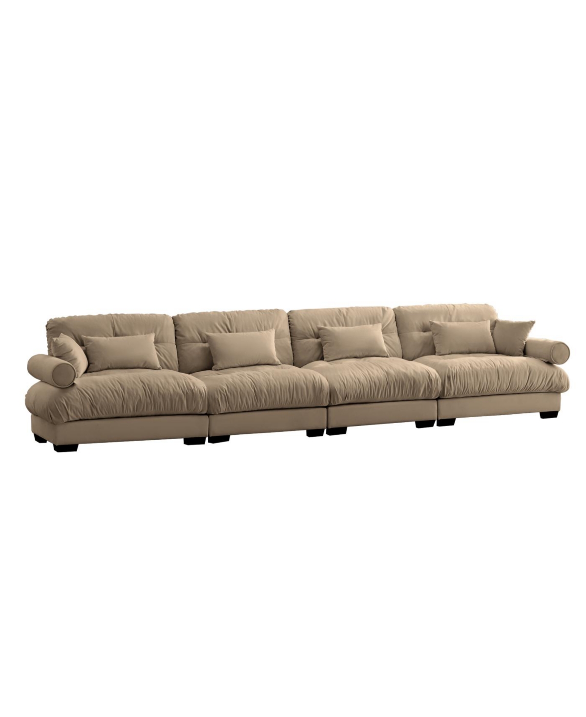 Streamdale Furniture Streamdale Super Comfort Oversized Modular Velvet Sectional Sofa Couch with Ottoman