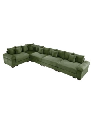 Streamdale Oversized Cloud Modular Sectional Couch, Convertible, Deep Seat, Green
