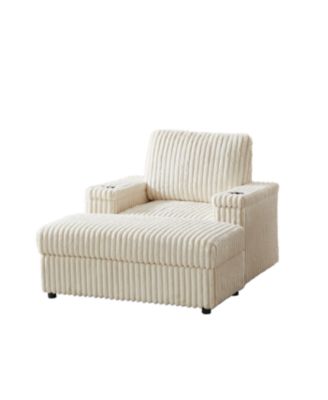 Streamdale 42.5" Corduroy Single Recliner with Pillow, Cup Holder, Storage Footrest