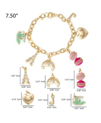 Paris Travel Charm Bracelet - Macaron, Croissant