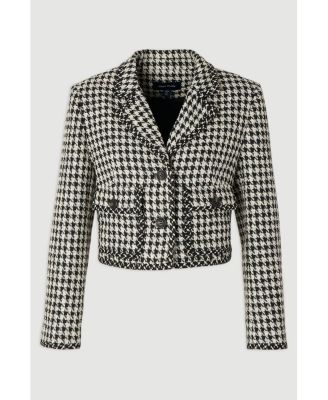 Women's Tweed Cropped Tailored Jacket