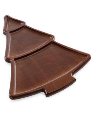 Christmas Tree Serving Tray with Gourmet Gift Pack, 3 Piece