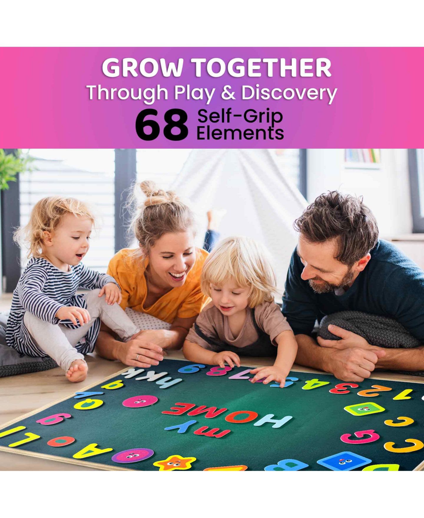 Детские игрушки Quokka Double-Sided Social-Emotional Felt Board, 70-Piece, Ages 3+, цвет: Abc — фото 3
