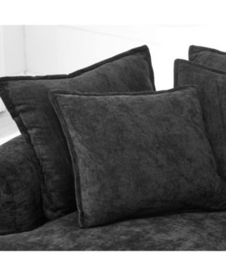 Full-Compressed Round Chaise Sofa, Black