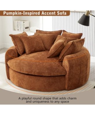 Full-Compressed Round Chaise Sofa