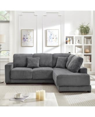 Streamdale 93" L-Shaped Sectional Sofa with Reversible Chaise Lounge (Grey
