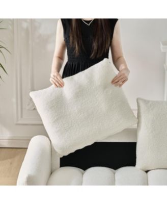 78" Teddy Fabric Sofa with Pillows & Solid Wood Frame