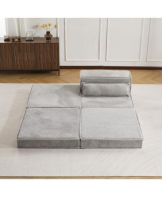 Streamdale Compression Sofa, Convertible Floor Sofa Bed, Modular Sectional Sofa, Grey