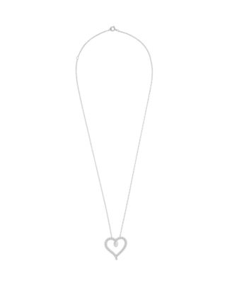 Diamond Heart Pendant Necklace (1 ct. t.w.) in 10k White Gold