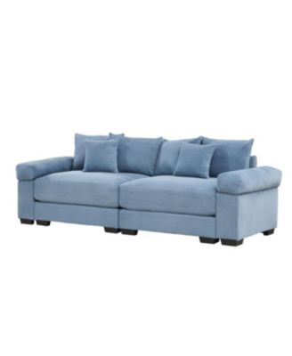 Streamdale 92" Oversized Cloud Modular Sectional Couch, Corduroy, Blue