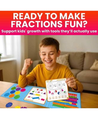 Magnetic Fractions Learning Set for Kids Ages 6-12 – Hands-On Math Games for Homeschooling, Classrooms & Travel