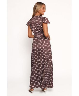 Women's Dean Maxi Dress - Brown Polka Dot XS