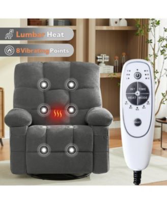 Streamdale Massage Swivel Recliner Chair w/Vibration & Heat, 350LBS Capacity, USB Port