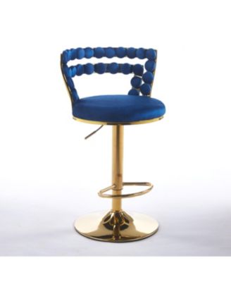 Streamdale Modern Gold Bar Table Set with 2 Adjustable Stools