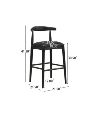 Streamdale Stylish Upholstered Mid-Century Bar Stool with Rubberwood Frame