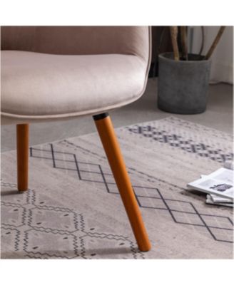 Streamdale Contemporary Silky Velvet Tufted Button Back Chair, Chocolate