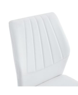 Streamdale Set of 4 Black & White Dining Chairs, Ergonomic PU Backrest