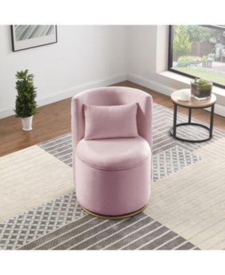 Streamdale 360 Swivel Velvet Chair w/ Storage & Gold Base