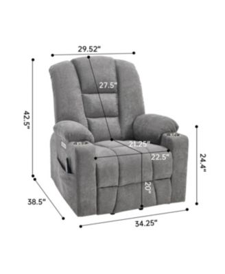 Streamdale Power Lift Recliner Chair with Massage, Heat, USB/Type C Ports, Light Grey