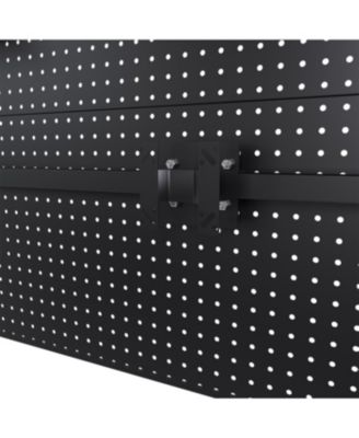 Desk Pegboard with Monitor Stand, 43x35 Inch Organizer, Black