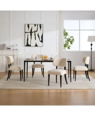 Streamdale Wooden Dining Chairs Set of 2, Modern Fabric Upholstered Kitchen Chairs