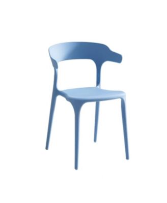 Streamdale Stackable Plastic Chairs Set of 4 (Blue/White, Polypropylene, 150KG