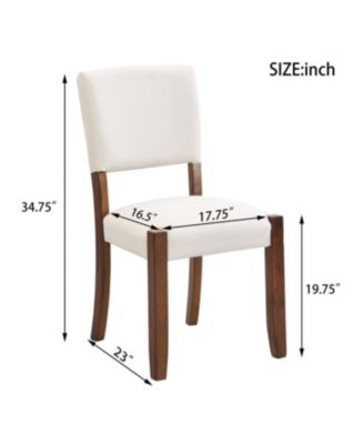 Streamdale Upholstered Dining Chairs Set of 4, Ergonomic Kitchen Chairs with Solid Rubber Wood Legs, Beige