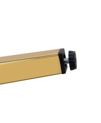 Streamdale 4-pack black PU ergonomic dining chairs with golden metal legs