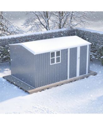 Streamdale 8x12 Ft Storage Shed, Heavy-Duty Steel Building with Window &amp; Vents (Gray