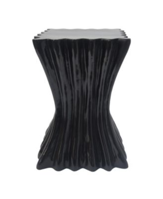 Streamdale Outdoor Side Table, Wave Design End Table, Black