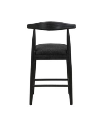 Stylish Upholstered Counter Stool with Curved Backrest