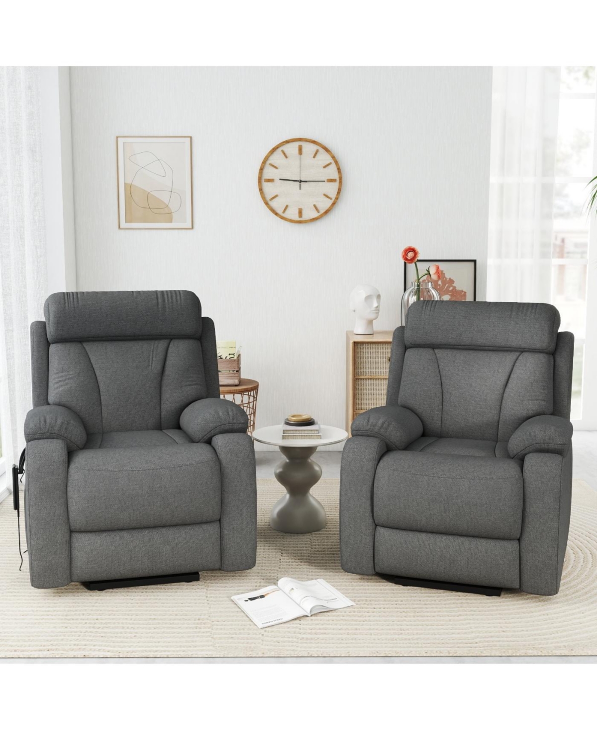 Streamdale Furniture Power Lift Recliner for Elderly, Small Spaces, Remote Control, Dark Gray