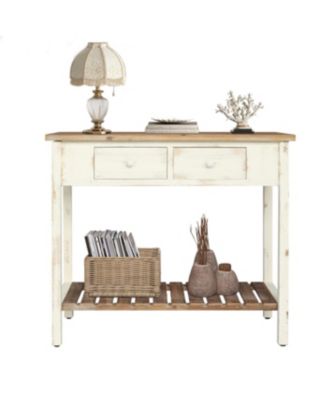 Streamdale Vintage Two-Drawer Console Table with Open Shelf