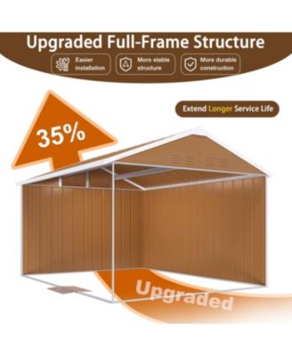Streamdale 12x8 FT Heavy-Duty Metal Storage Shed with Windows &amp; Lockable Door