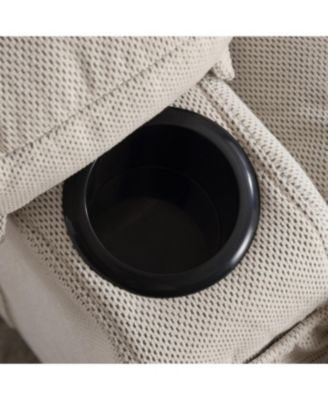 Swinging recliner massage heated sofa with USB and cup holders (Beige