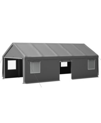 Streamdale 13x26 FT Heavy Duty Carport Canopy w/ Roll-Up Doors, Removable Walls &amp; Windows