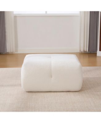 31" Modular Cloud Armless Chair with Ottoman Set, Ivory
