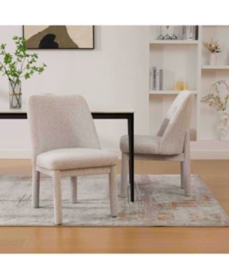 Modern Minimalist Chenille Dining Chair Set (Set of 2) - Beige