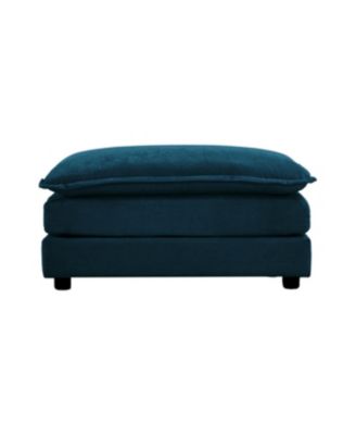 Streamdale Blue Chenille Fabric Ottoman Footrest for 2, 3, and 4 Seater Sofas