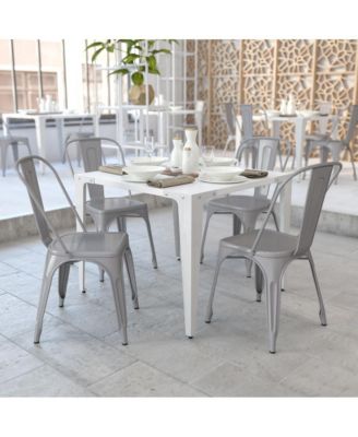 Commercial Grade 4 Pack Metal Indoor-Outdoor Stackable Chair