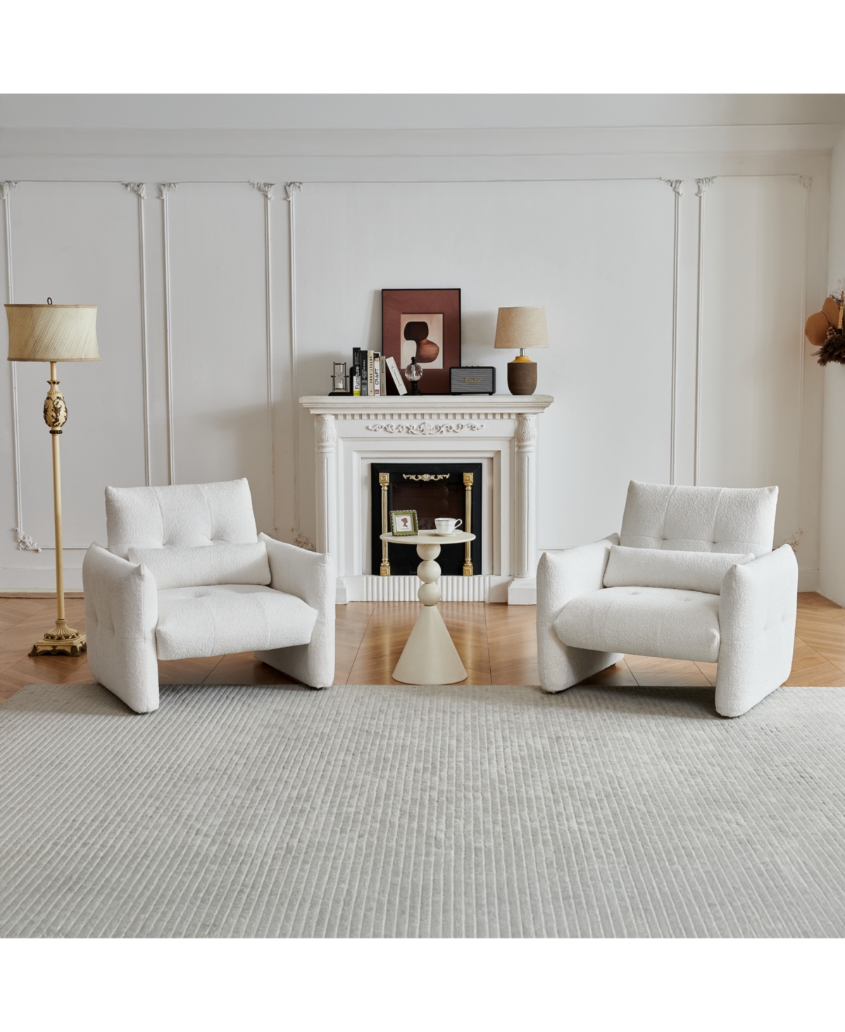 Streamdale Furniture Streamdale Modern Tufted Accent Chair with Velvet Upholstery and Lumbar Pillow